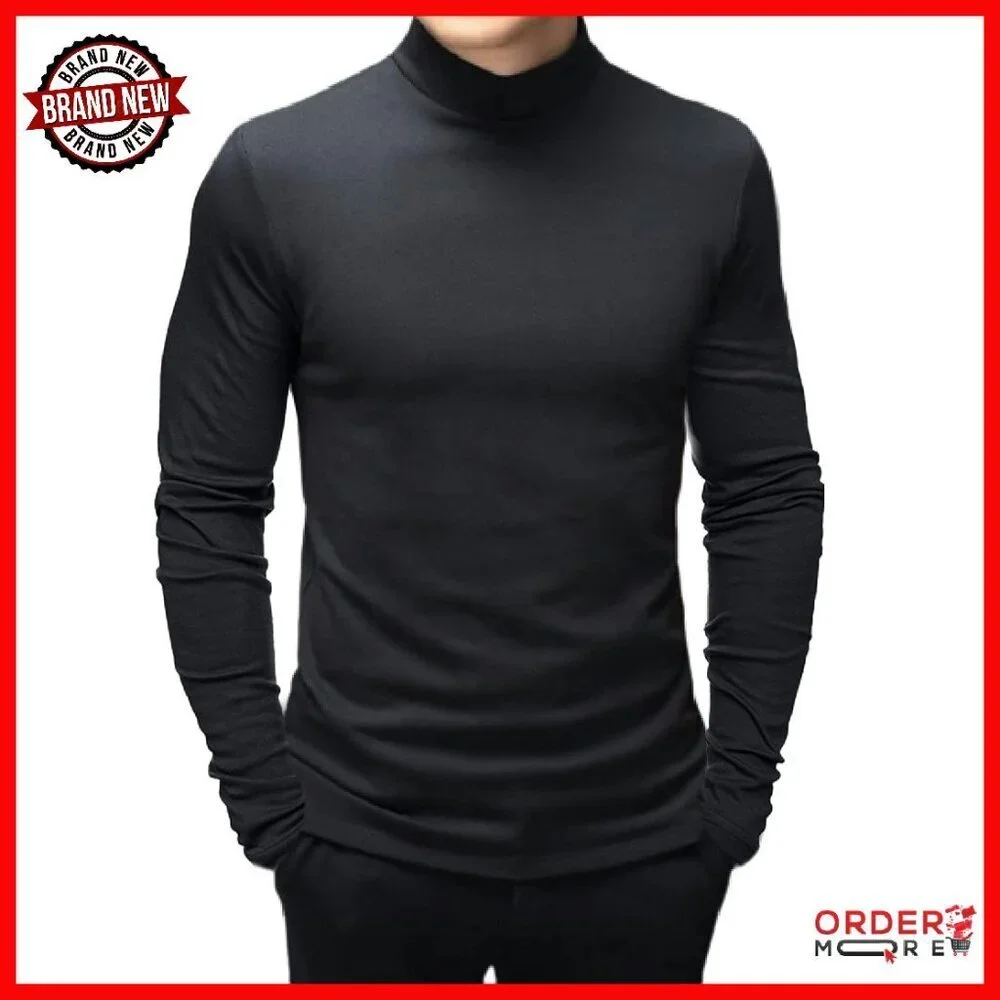 Men's Thermal Mock Turtleneck Long Sleeve Slim Fit Stretch Undershirt